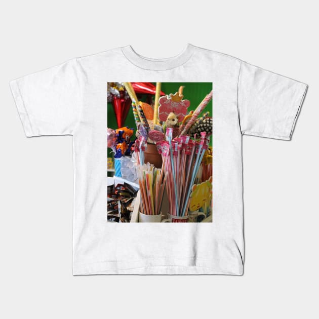 Rainbow Dreams - A Candy Store in Solvang California Kids T-Shirt by ButterflyInTheAttic